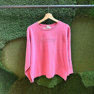 Vintage Cherokee Pink Tonal Spellout Long Sleeve T-shirt